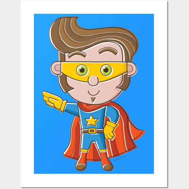 Superhero Cartoon Wall Art by vaughanduck